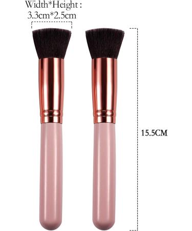 Vtrem Foundation Makeup Brush 2 Pieces Flat Top Kabuki Brushes with Premium Synthetic Dense Bristles Perfect For Blending Liquid Cream or Flawless Powder Cosmetics Buffing Stippling Concealer - Buy Online on GoSupps.com