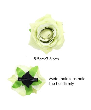 9 Pack Artificial Rose Flower Alligator Hair Clips - Boho Wedding Party Hair Accessories - Buy Online on GoSupps.com