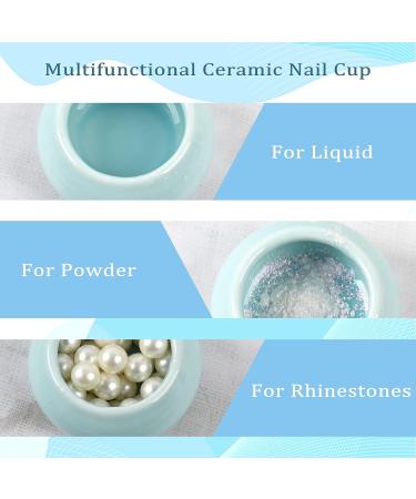 ANGNYA 17ML Ceramic Dappen Dish for Acrylic Nails with Lid - Nail Techs Beginners Must-Have - Buy Online on GoSupps.com