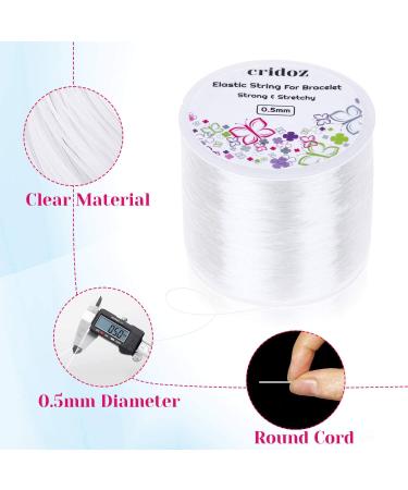 Cridoz 0.5mm Clear Elastic Stretchy String for Bracelets with Beading Needles - Ideal for Bead Bracelets and Jewelry Making - Buy Online on GoSupps.com