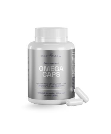 Omega 3 Supplement | 732mg Hidrolyzed Marine Collagen | Best Essential Fatty Acids | Premium Formula | Supports Health Heart | 90 Capsules