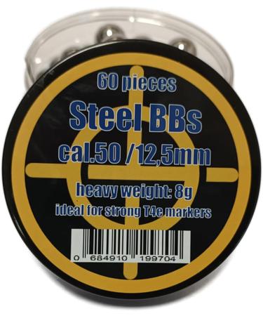 Buy SMB 60x Steel BBS Cal.50 Chrome Steel Balls - Perfect for HDR50 HDP50 & T4e Markers | 12.5mm International Shipping - Buy Online on GoSupps.com