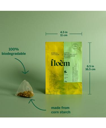 Floem - Apple Meadowsweet Cinnamon Ginger & Spices Tea Bags with Labrador Tea Leaves - Premium Decaf Herbal Tea Blend Apple Meadowsweet Spices & Labrador Leaves - Buy Online on GoSupps.com