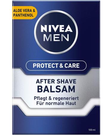 Nivea Men Protect & Care After Shave Balsam 100ml - Calming Skin Care with Aloe Vera & Vitamin B5 - Pack of 2 | International Shipping Available - Buy Online on GoSupps.com