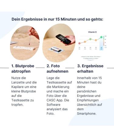 CASC Vitamin D Test | Home Testing Kit with App | Fast 15-Minute Results | Identify Deficiency & Get Personalized Recommendations - Buy Online on GoSupps.com