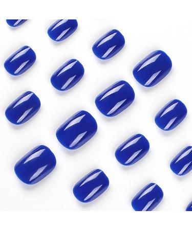 BOQJAH Short Square Purple Luster Press on Nails - 24Pcs Full Cover Artificial Acrylic False Nails for Women and Girls - Buy Online on GoSupps.com