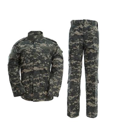 MINGHE Military Tactical Men's Combat Uniform Set Shirt and Pants Sets Cp Camo Uniforms for Army Airsoft Paintball Hunting Acu Large