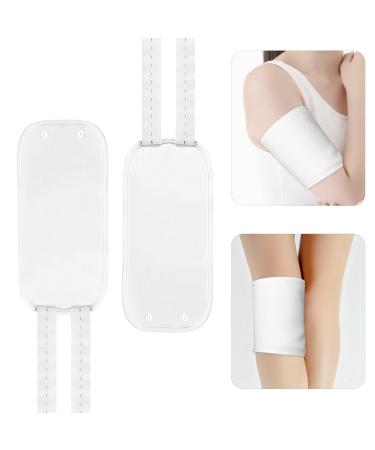2 pieces of castor oil packs for knees reusable castor oil pack made of organic cotton with adjustable rubber band Castor oil pack wrap for Wade Knee (white)
