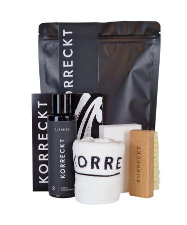 KORRECKT Cleanse - Ultimate Sneaker Cleaning Kit Sustainable Shoe Cleaner for Leather Suede Canvas & More Sneakerhead s Essential for Kicks Creps & White Shoes 150ml