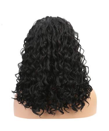 SHIYID Lace Front Wig for Women - Medium Deep Wave Black Synthetic Hair Wig | Best Quality & Fast International Shipping - Buy Online on GoSupps.com