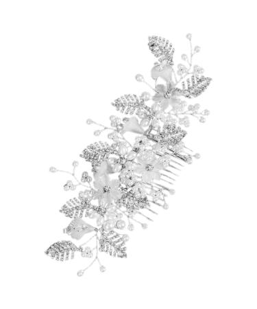Didiseaon Bridal Hair Comb Crystal Headpiece Floral Hair Fork Metal Hair Comb Rhinestone Headpiece for Women Rhinestone Clips for Hair Tiara Bride Accessories Vintage Rhinestones