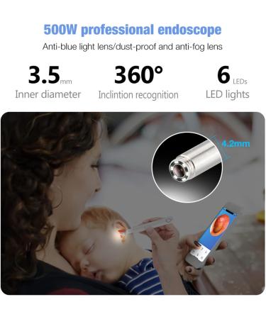 Wireless Visual Silicone Ear Spoon Endoscope | Ear Wax Remover & Otoscope | Luminous Camera | Ear Cleaning Tools - Buy Online on GoSupps.com
