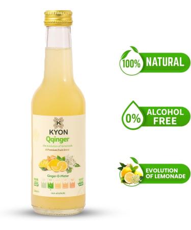 Boisson Kyon Qqinger Jus de gingembre 250 ml avec citron citron vert et fleur de sureau boisson rafra chissante et sans alcool disponible en packs de 6 - Buy Online on GoSupps.com