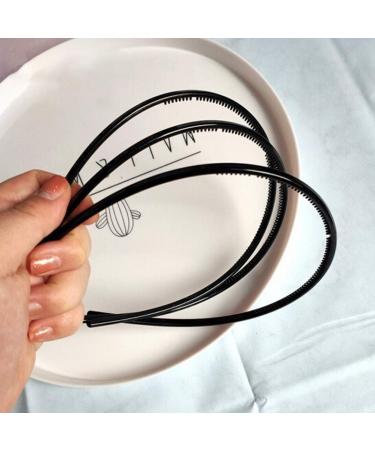 4 pcs Plastic Headband Black Headbands Thin Teeth Skinny Hairbands Soft Non Slip Outdoor Sports Hair Bands for Mens Women's Girls (8mm Wide) - Buy Online on GoSupps.com