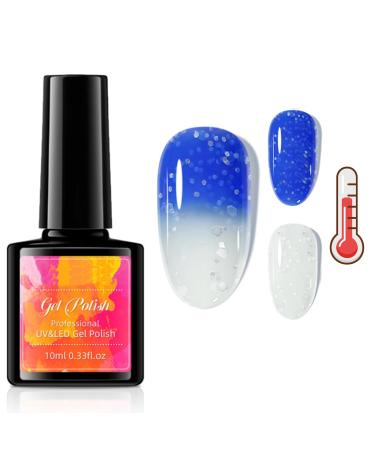 Colour Changing Gel Nail Polish UV Led Gel Nail Polish Thermal Temperature Glossy Color Changing Long Lasting Shellac Nail Polish Manicure Gel Polish For Nail Art Fashions Beauty Gifts(AD 011)