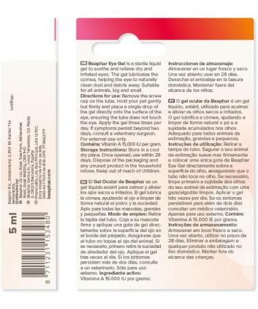 Beaphar | Eye Gel | For Cats Dogs Rabbits Guinea Pigs and Small Animals | Cleans Soothes & Relieves Dry Eyes | Added Vitamin A To Help Protect & Repair Eyes | 50ml - Buy Online on GoSupps.com