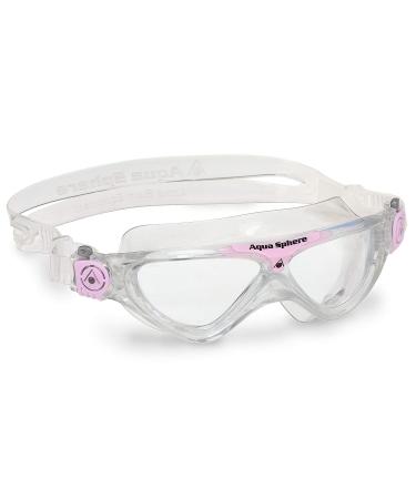 Aquasphere Vista Junior (Ages 6+) Swimming Goggles - 180 Degree Vision, Leak Free Hypoallergenic Seal, Anti Fog & Scratch Clear Lens / Pink