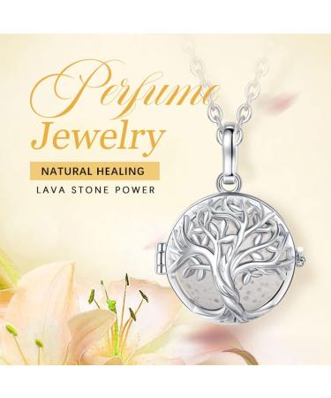 Infuseu Tree of Life Pendant Jewelry - Aromatherapy Chain & Essential Oil Diffuser Necklace for Women - Unique Meditation Gift - Buy Online on GoSupps.com