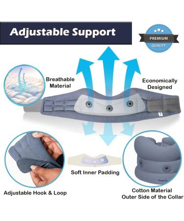 Wonder Care Cervical Collar for Neck Pain Relief - Soft Neck Support Brace for Spondylitis - Men & Women - Grey (Large) - Pack of 1 - Buy Online on GoSupps.com