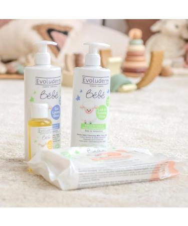 EVOLUDERM - Soft Baby Face & Body Lotion - 500 ml - 98% Natural Origin - Vegan - Made in France - Pack of 3 x 500 ml - Buy Online on GoSupps.com