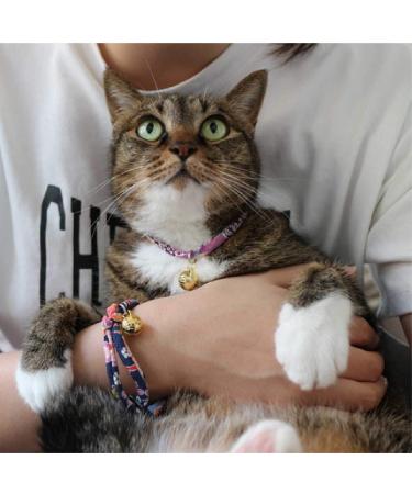 Necoichi Chirimen Hanabi Fireworks Cat Collar - Handcrafted in Japan - Purple - One Size Fits All - Buy Online on GoSupps.com