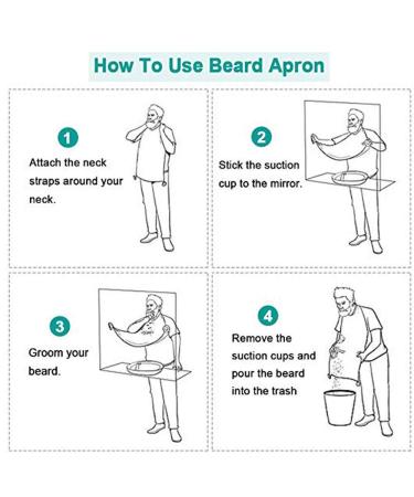 HuaShanDa Beard Bib Apron for Men Shaving & Trimming - Waterproof Beard Catcher Grooming Cloth with Suction Cups & Travel Pouch - Best Gifts for Men | White - Buy Online on GoSupps.com