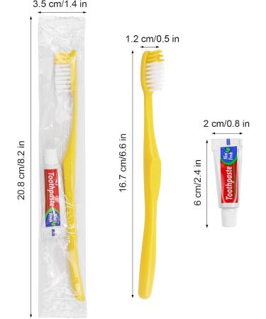 Buy Tedule Disposable Toothbrushes with Toothpaste - 150 Individually Packaged Yellow Brushes for Hotels Families and Nursing Homes - Buy Online on GoSupps.com