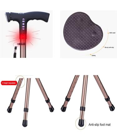 Smart Walking Stick Folding Height Adjustable Telescopic Cane Stool with Seat LED Radio and Alarm System Crutch Chargeable for Men and Women Elderly Surprise Gift - Buy Online on GoSupps.com