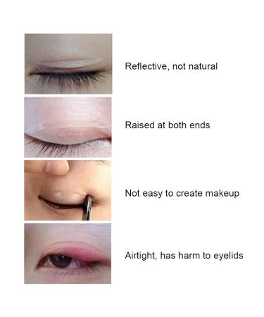 Yctze 72 Pairs Invisible Eyelid Tape for Hooded Eyes Half Round Shape Double Eyelid Adhesive Sticker Eye Lifter Strips Makeup Tool and Accessories - Buy Online on GoSupps.com