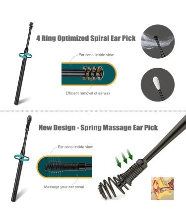 Stainless Steel Ear Wax Removal Kit - Flexible Design Ear Pick for Ear Canal Cleaning - Includes Black Tools and Pouch - Buy Online on GoSupps.com