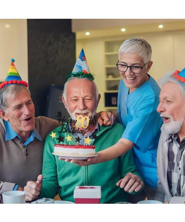 Glitter Happy Birthday Cake Topper Black Gold Gliter Happy 80th Birthday Cake Topper for Mens 80th Birthday Cake Decorations 7PCS by RichMoho 80-black Gold - Buy Online on GoSupps.com