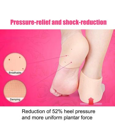 Brillistar Silicone Gel Socks - 2 Pair Heel & Ankle Sleeve for Plantar Fasciitis Relief | Comfortable Foot Pain Relief for Men & Women - Buy Online on GoSupps.com