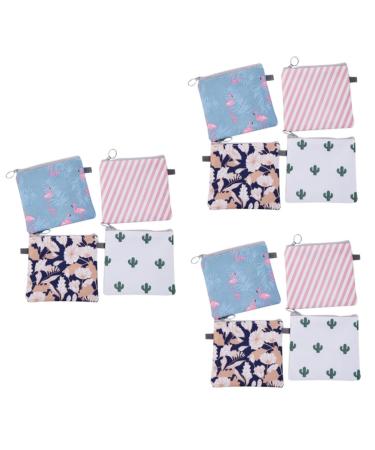 Gleavi Haartuch Travel containers 12 pieces of effect women's cosmetics!Flamingo feminine collect first bag tampon thanks gifts cups The resistant toilet items as shown x 3 pieces 4PCSX3PCs
