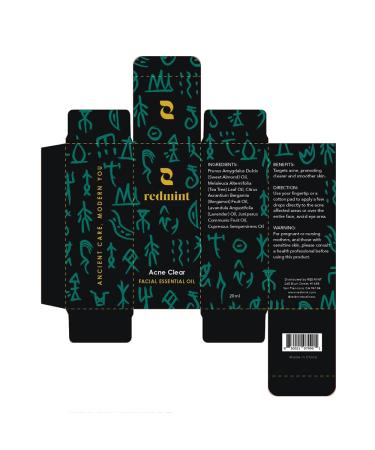 Redmint Acne Clear Facial Essential Oils | Made with 100% Organic TCM Herbal Ingredients Skincare |Natural Tried &True Acne Face Oil | Anti Acne Serum for Face to Skin Radiance| 20ml - Buy Online on GoSupps.com