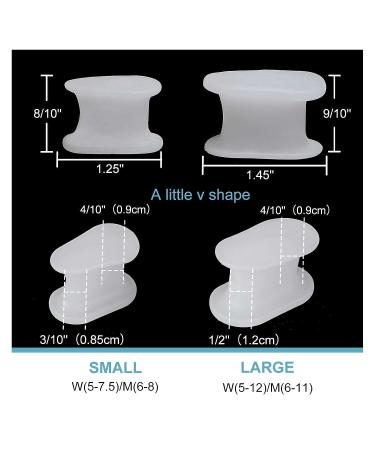 Silicone Gel Toe Separators - Hammer Toe Corrector for Corns & Calluses - 8 Pairs (S/L) - Men & Women - Buy Online on GoSupps.com