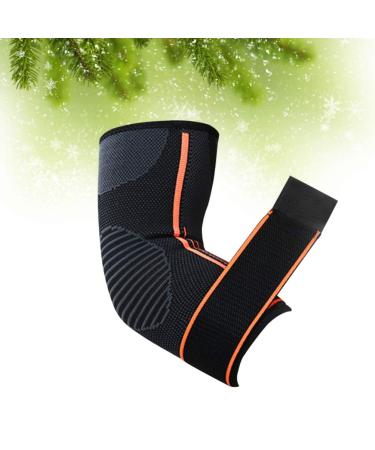 Garneck Elbow Brace for Tennis & Baseball - Compression Arm Sleeve & Elastic Protective Wrap - Adjustable Support for Elbow Pain Relief - Orange - Buy Online on GoSupps.com