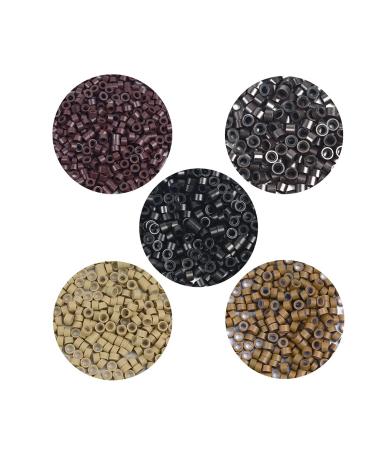 500 pieces 5 mm micro rings silicone rings micro links ring beads for hair extension (dark brown) 500 pieces dark brown - Buy Online on GoSupps.com