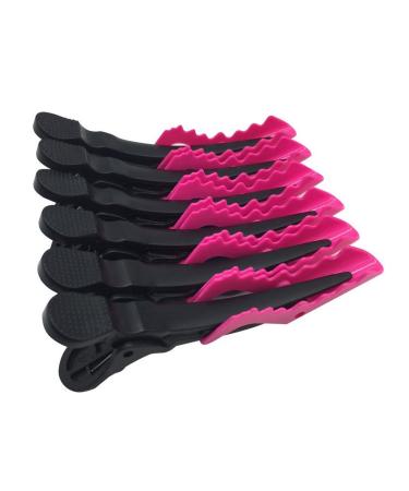 BEINY 6PCS Plastic Crocodile Hair Styling Clips - Non Slip Grip Alligator Clips for Thick Hair - Rose Red Barrettes for Women Girls - Buy Online on GoSupps.com