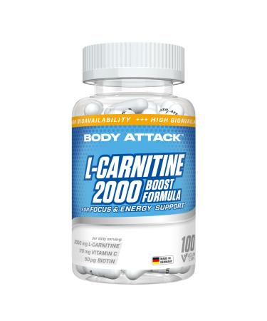 Body Attack L-Carnitine 2000-100 Caps-high-dose capsules 2000 mg L-carnitine/portion 110 mg vitamin C and biotin perfect for your figure targets vegan during diet and sub-caloric phases - Buy Online on GoSupps.com