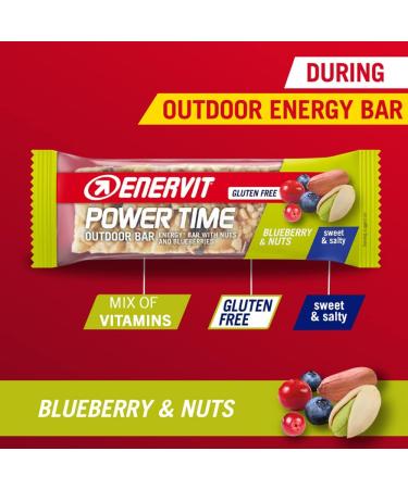Enervit Power Time Snack Bar (Blueberry & Nuts Box of 24) Blueberry & Nuts Box of 24 - Buy Online on GoSupps.com