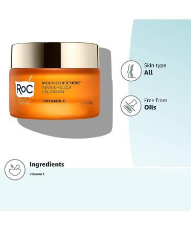 RoC Multi Correxion Revive + Glow Gel Cream with Vitamin C - 1.7 fl oz for Radiant Skin - Buy Online on GoSupps.com