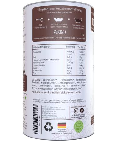 Organic Smoothie Protein Bowl Kocao 600g | Vegan Gluten-Free Soy-Free | Premium Quality from Germany | De- ko-006 | No Sweeteners - Buy Online on GoSupps.com