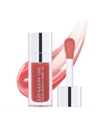 Hydrating Lip Glow Oil  Moisturizing Lip Gloss  Plumping Lip Oil  Non-Sticky Long Lasting Lip Oil Gloss  Transparent Lip Oil Tinted  Lip Plumper Gloss  Moisturize your lips and Reduce lip lines Rosewood(012)