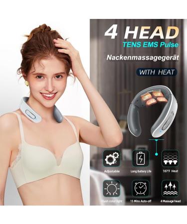 Intelligent Neck Massage Device with Heating - 6 Modes 9 Intensity Levels for Pain Relief | Shop Now for International Shipping - Buy Online on GoSupps.com
