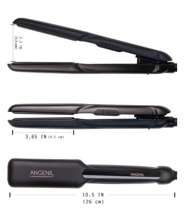 ANGENIL Argan Oil Flat Iron & Curling Iron - Dual Voltage Ceramic Straightener for Thick Hair - 1.6 Inch Quick Styling - Professional Portable Design - Buy Online on GoSupps.com
