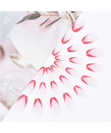 Brishow French Coffin Artificial Nails - Shiny Ballerina Acrylic Press-On Full Cover Nails (24 Pieces) for Women & Girls - International Shipping Available - Buy Online on GoSupps.com