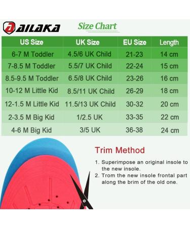 Ailaka Children's Arch Support Orthopedic Insoles | PU Foam Cushions for Flat Feet & Plantar Fasciitis | Heel Fatigue Relief - Size 26-29 EU (17cm) - Buy Online on GoSupps.com