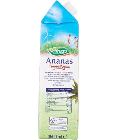 Valfrutta Succo Pineapple Pack of 3 refreshing non-alcoholic drinks pineapple flavored fruit juices 1500 ml + Italian Gourmet Polpa di Pomodoro box 400 g - Buy Online on GoSupps.com