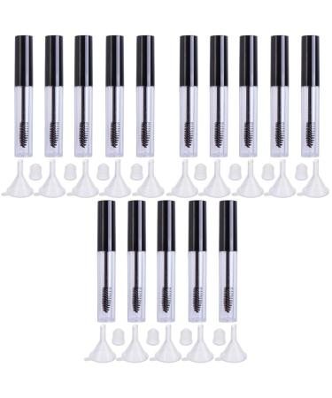 DRESSOOS 15 Pcs Eyelash Cream Bottle Empty Lash Tube Clear Mascara Tube oil Lash Serum Funnel Black