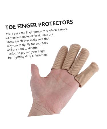 Healifty 2 Pairs Silicone Gel Finger Toe Sleeves Bunion Pads Caps Protectors | Nylon Guard Separator for Toe & Finger - Pearlescent - Buy Online on GoSupps.com
